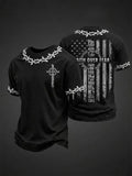 Men'S Retro Faith Printed Casual Short Sleeved T-Shirt