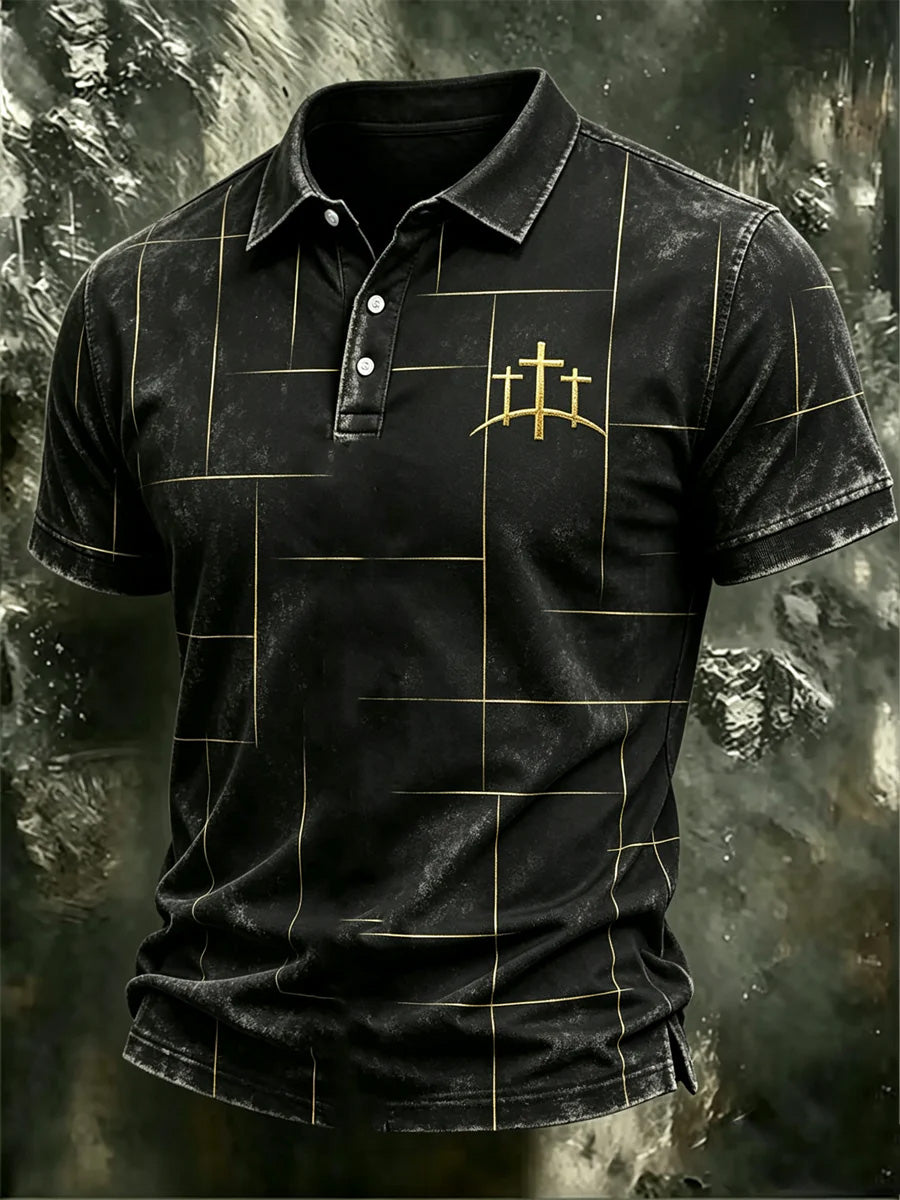 Faith Cross Commemorative Printed Polo Shirt