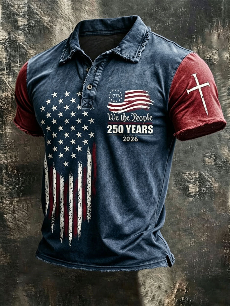 Men'S 250Th Anniversary Faith Printed Casual Polo Shirt