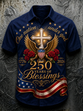 Men's America Flag Faith Printed Casual Shirt