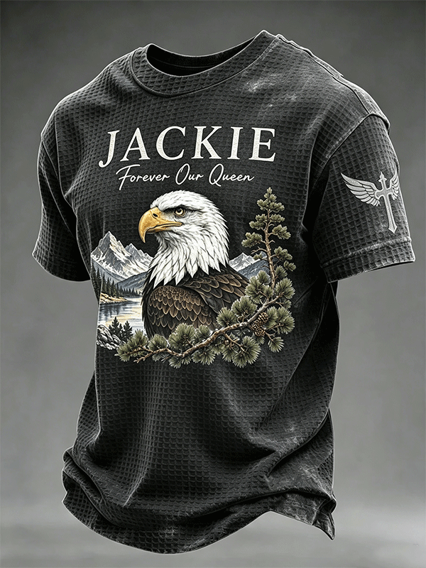 Men's Jackie Forever Our Queen Eagle Pine Mountain Waffle‑Knit Top