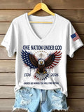 Women's Independence Day Casual Printed Short-Sleeve T-shirt