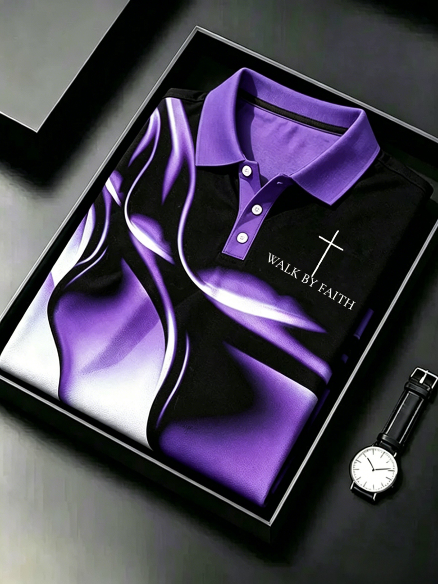 Men'S Christian Cross Floral Print T-Shirt