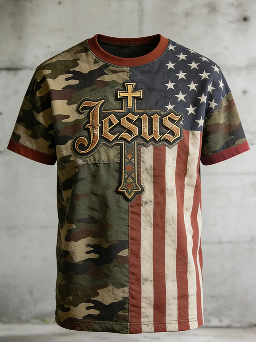 Men'S Faith Print Casual Top