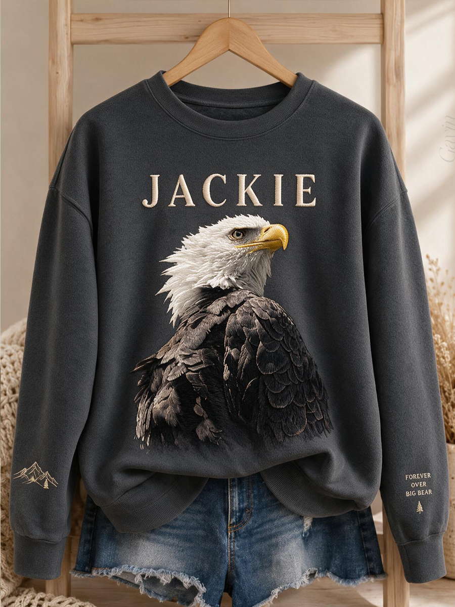 Women'S Forever Over Big Bear, Fly Free Jackie Print Sweatshirt