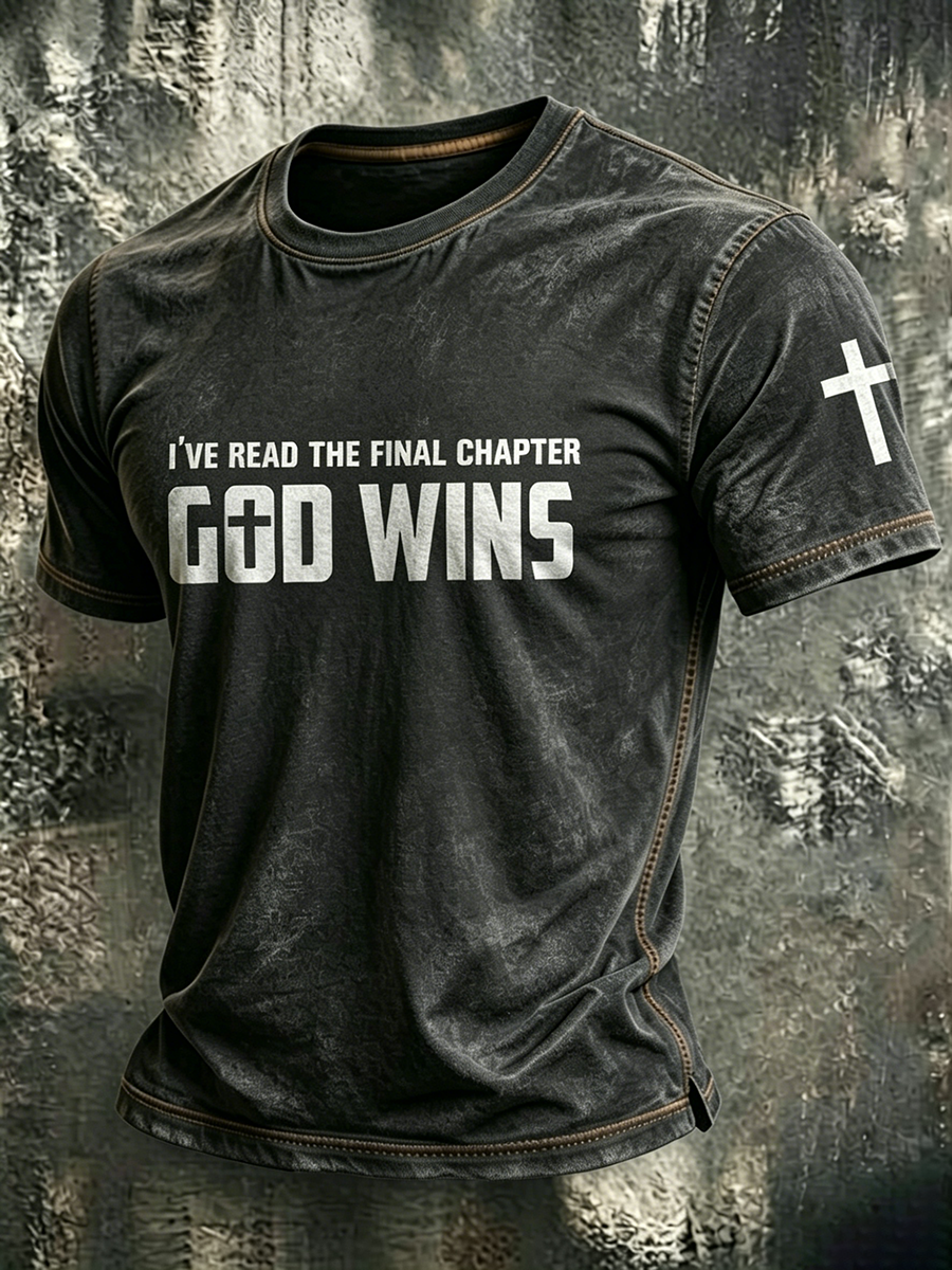 Jesus Cross Faith Commemorative Printed Round Neck T-Shirt