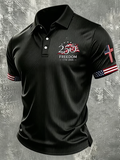 Men'S America Flag Print Casual Polo Shirt