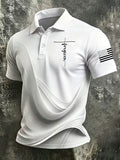Men'S Faith Cross Print Casual Polo Shirt