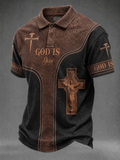 Men'S Casual Faith Printed Short Sleeved Polo Shirt