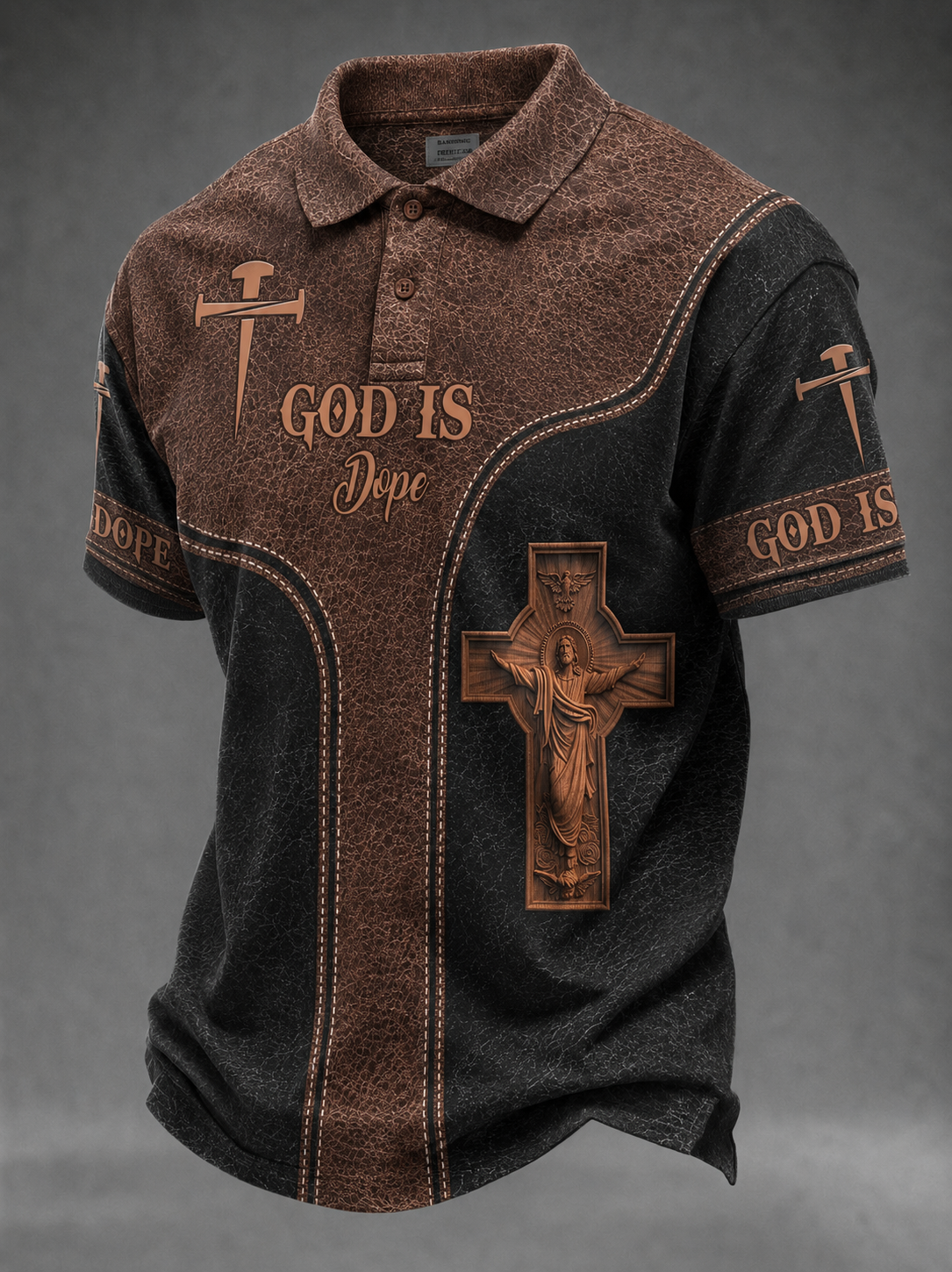 Men'S Casual Faith Printed Short Sleeved Polo Shirt