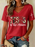 Women'S Faith Cross Printed T-Shirt