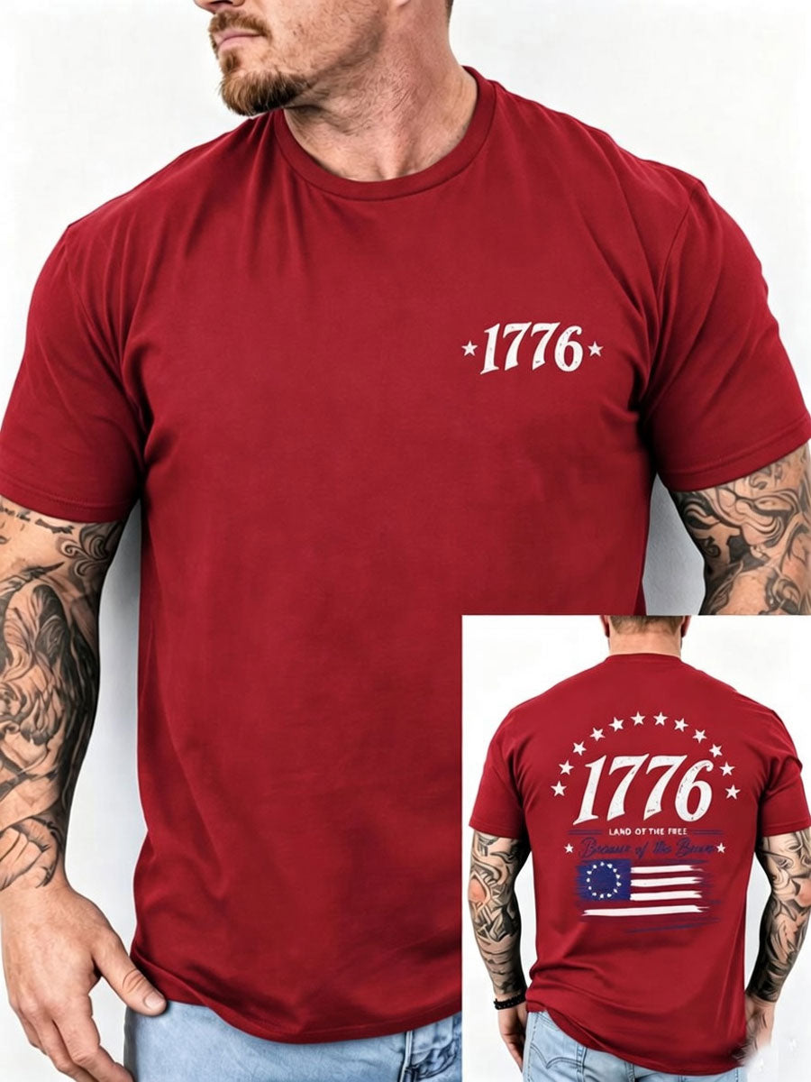 Men'S USA Independence Day Faith Art Printed T-Shirt