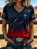 Women'S Faith Printed V-Neck T-Shirt