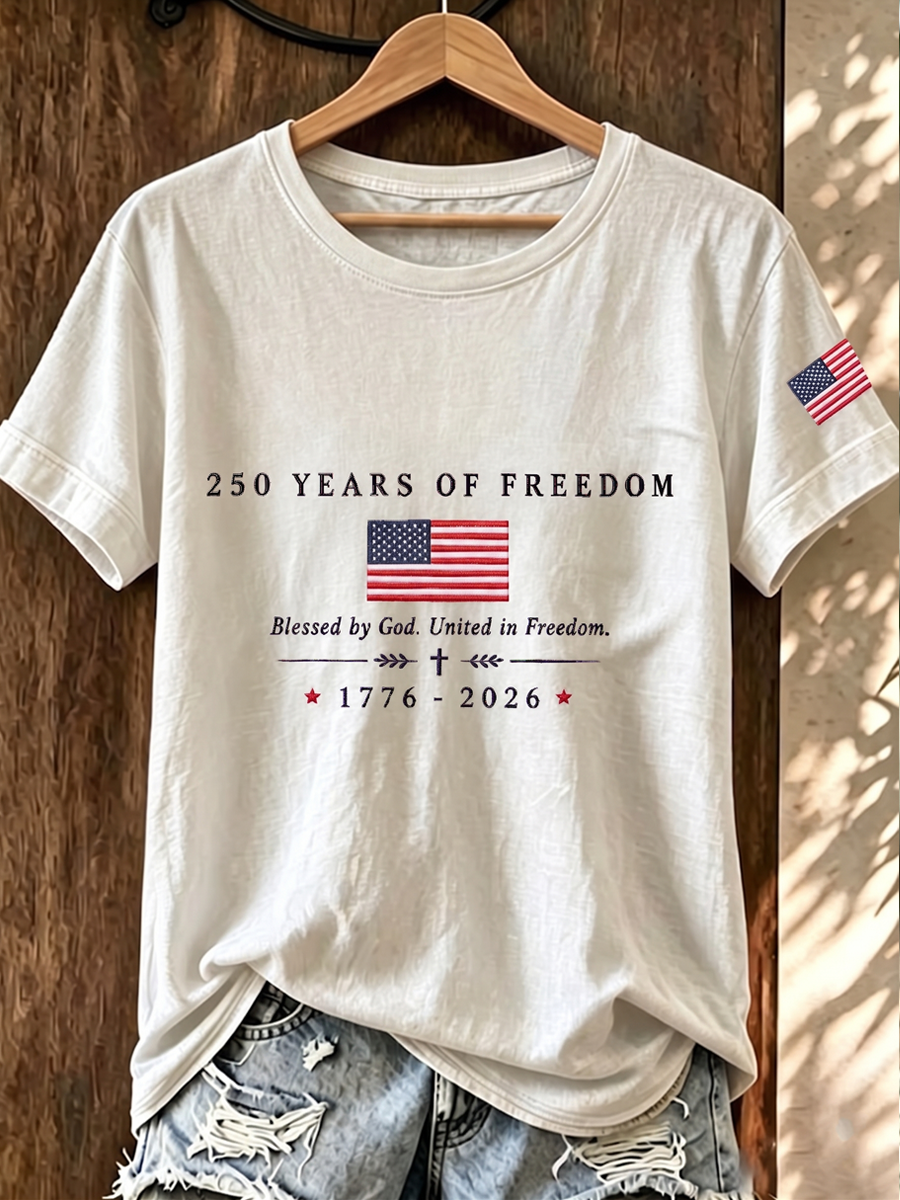 Women'S Casual Patriotic T-Shirt