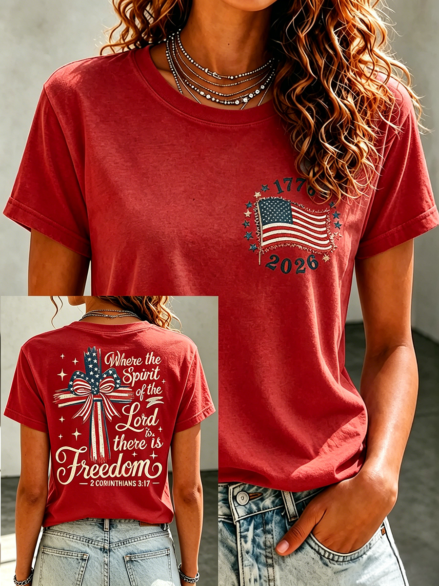 American Faith Jesus Memorial Printed Casual T-Shirt