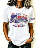 Women'S Casual Patriotic T-Shirt