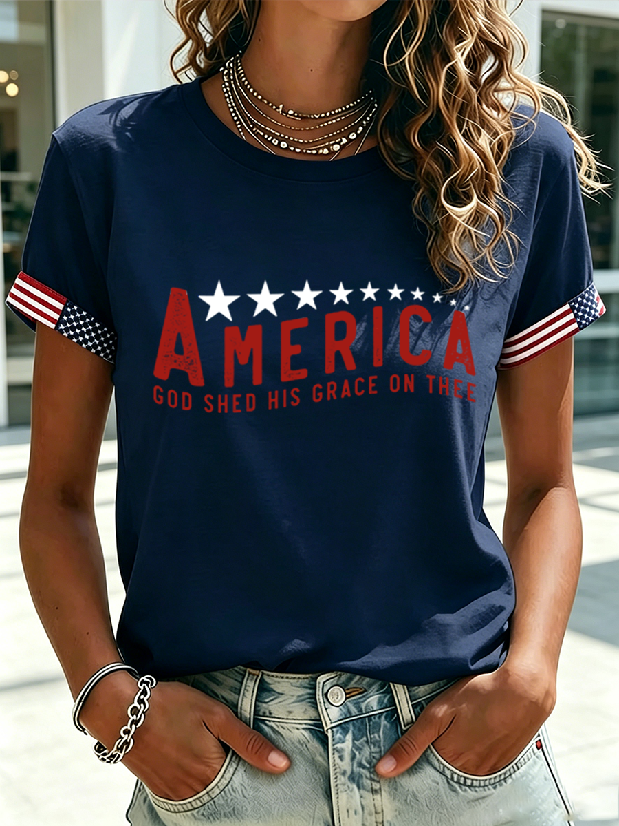 God In America Bestows His Grace Upon You With A Letter T-Shirt