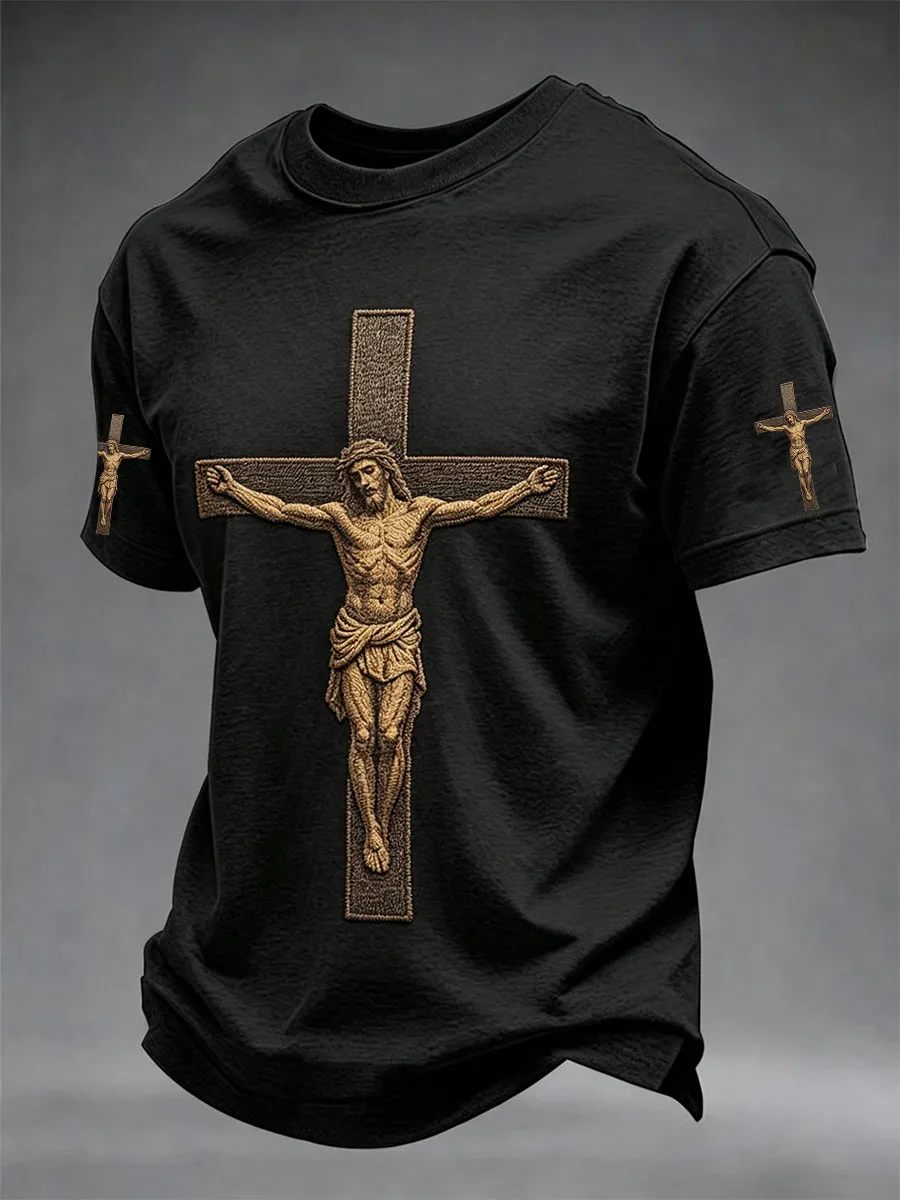 Men'S Christian Cross Print Tee