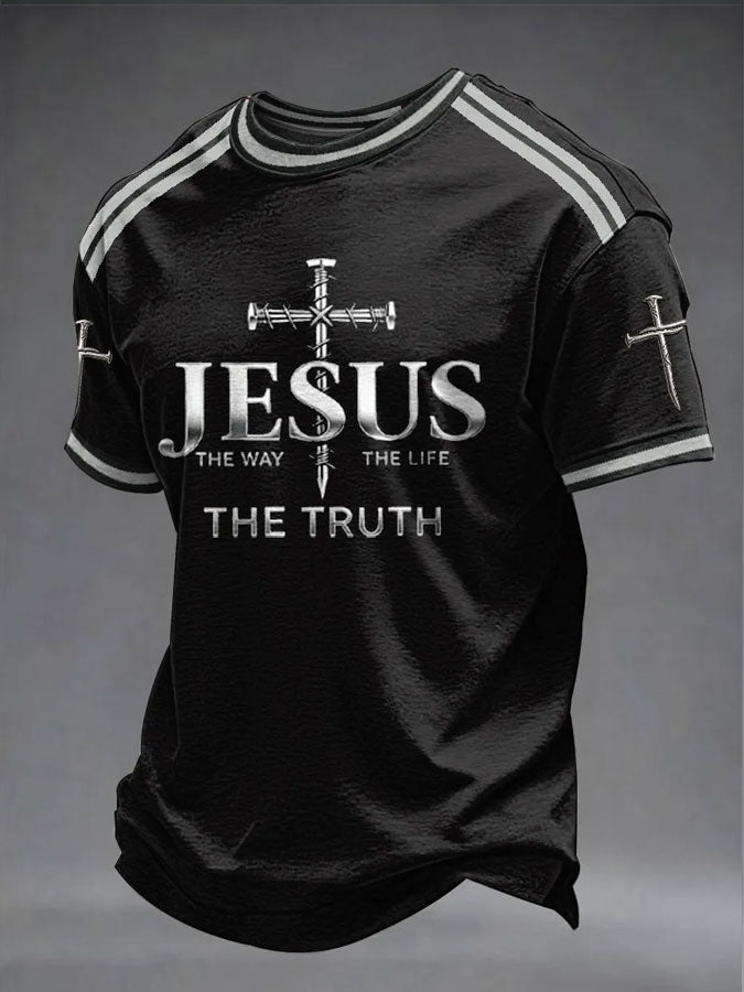 Men's The Way, The Truth, The Life Printed Casual T-shirt