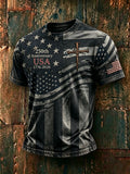 Men'S USA Independence Day Faith Art Printed T-Shirt