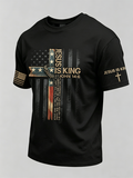 Jesus Is King John 14:6 American Flag Cross Patriotic Christian T-Shirt