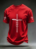 Men'S Jesus Cross Printed T-Shirt