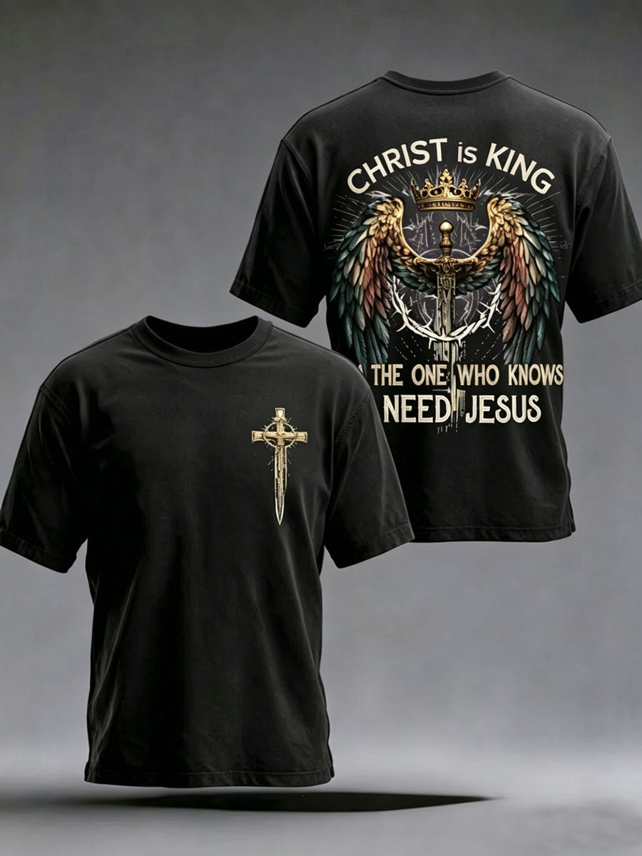 Men'S Faith Print Casual Top