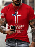 Men's Faith 250th Anniversary Printed Casual Round Neck T-shirt