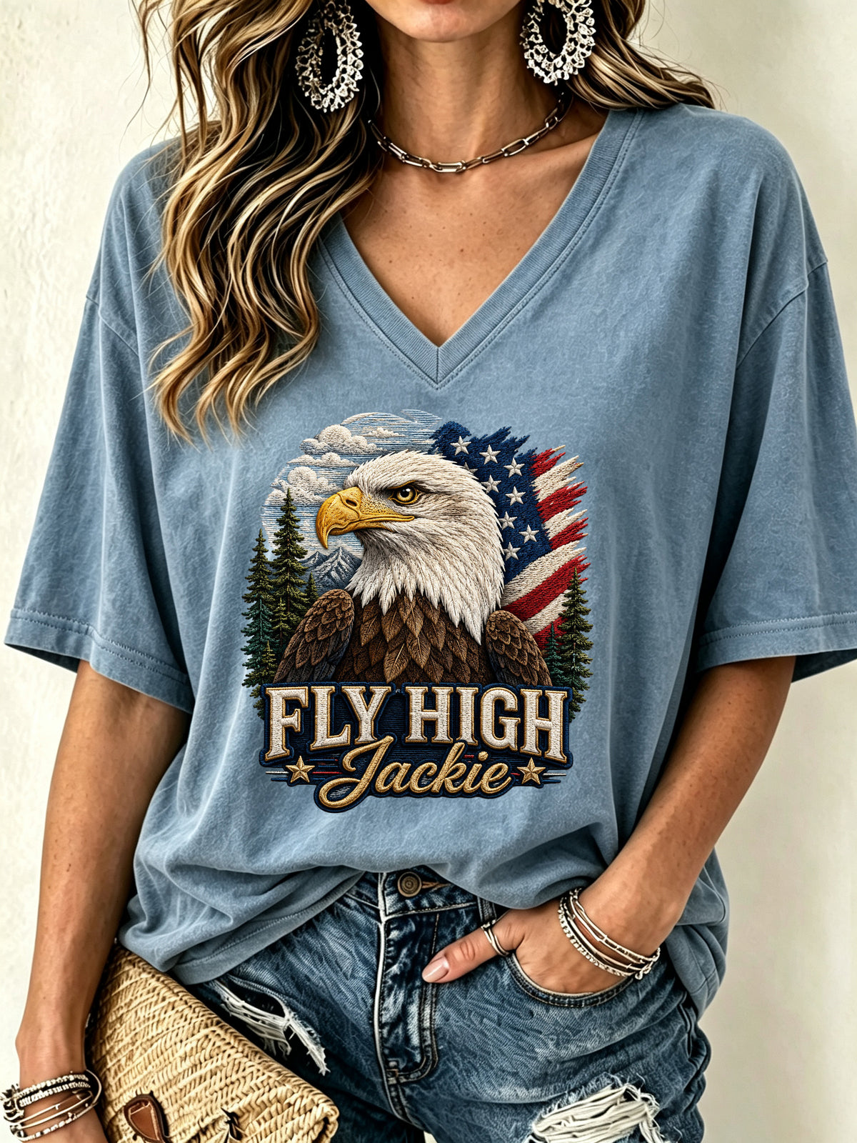Women'S Eagle Print Short-Sleeve T-Shirt