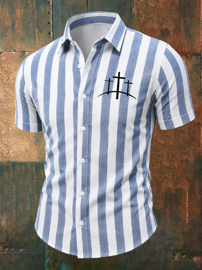 Men's Faith Cross Printed Casual Shirt