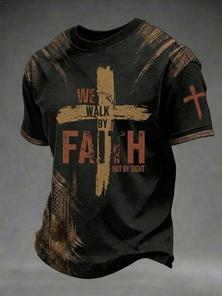 Men'S Faith Print Casual Top