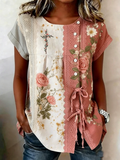 Women's Casual Art Faith Cotton and Linen Shirt