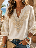 Women'S Cross Angel Wings Printed V Neck Casual Tee