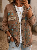 Women'S Faith Printred Casual Cardigan