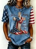 Women's Faith And Freedom Independence Day T-Shirt