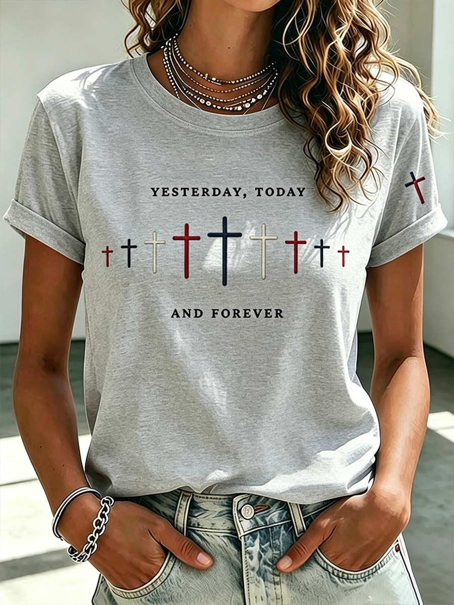 God Bless America Faith Commemorative Printed Casual T-Shirt