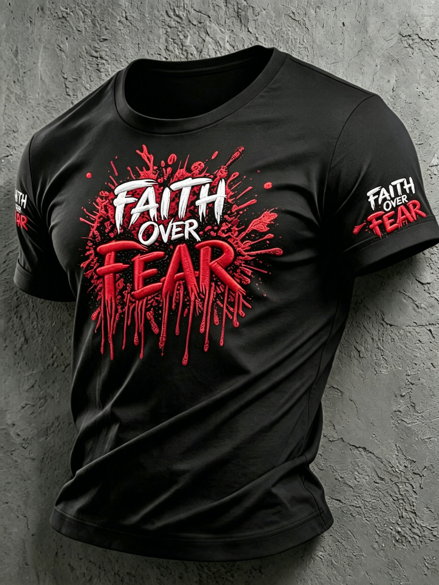 Men'S Faith Over Fear Art Print T-Shirt