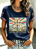 Women'S Religious Faith Floral Art Printed T-Shirt