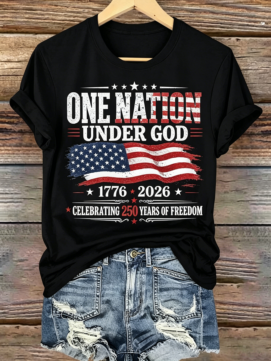 250Th Anniversary Faith Commemorative Printed Round Neck Top In The United States