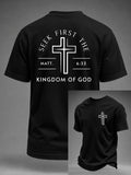 Men's Faith Cross Printed Casual T-shirt