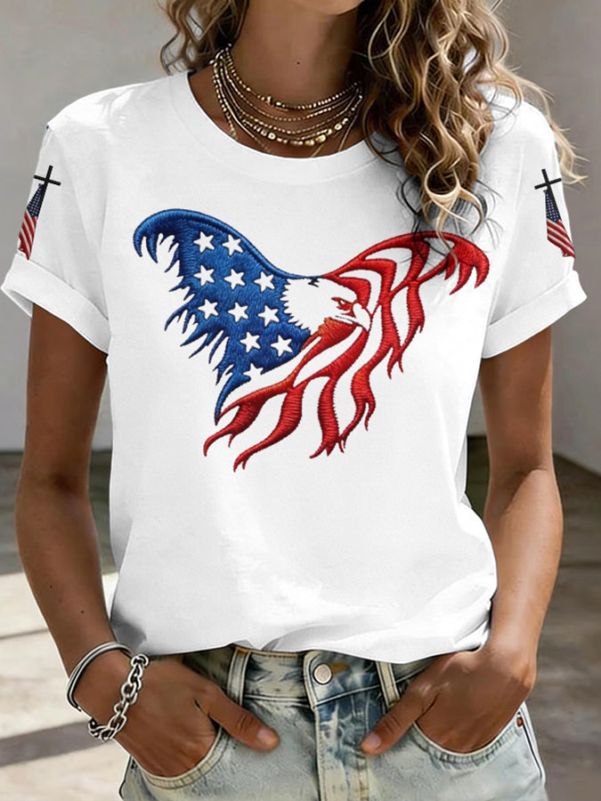 Women'S Independence Day Printed Casual T-Shirt