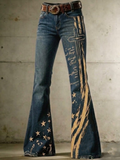 Women's 250th Anniversary Hot Diamond Printed Casual Jeans