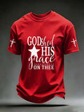 Men'S American Religious Cross Printed T-Shirt