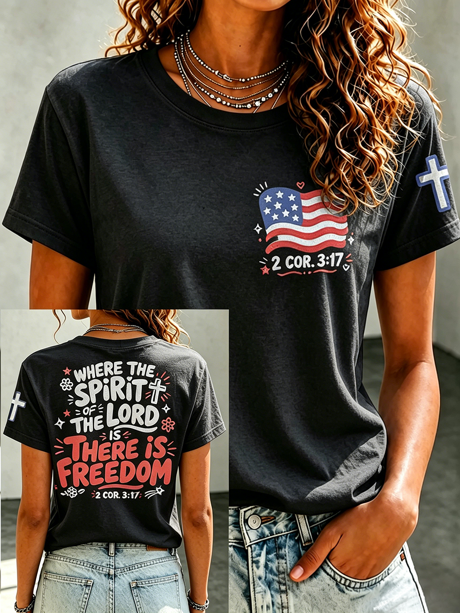American Faith Jesus Memorial Printed Casual T-Shirt