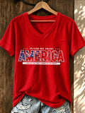 Women'S In God We Trust Print V-Neck T-Shirt